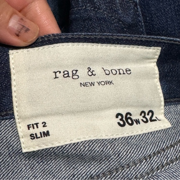 Rag & Bone New York Fit to Slim Classic Blue Denim Jeans  36 x 28 - Picture 6 of 11